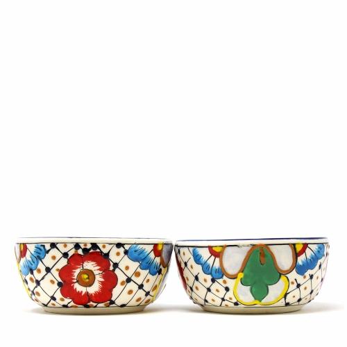 Half Moon Bowls - Dots and Flowers, Set of Two