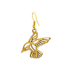 Pair of Birds in Tumbaga Gold Drop Earrings