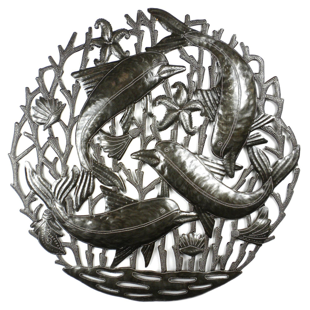 Pod of Dolphins Metal Wall Art - Croix des Bouquets