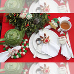 Hand Felted Christmas Napkin Rings, Set of Four - Global Groove (T)