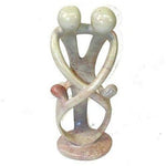 Natural 10-inch Tall Soapstone Family Sculpture - 2 Parents 2 Children - Smolart