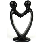 Handcrafted Soapstone Lover's Heart Sculpture in Black - Smolart