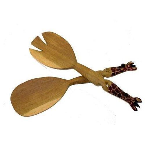 Hand-Carved Giraffe Salad Serving Set - Jedando Handicrafts