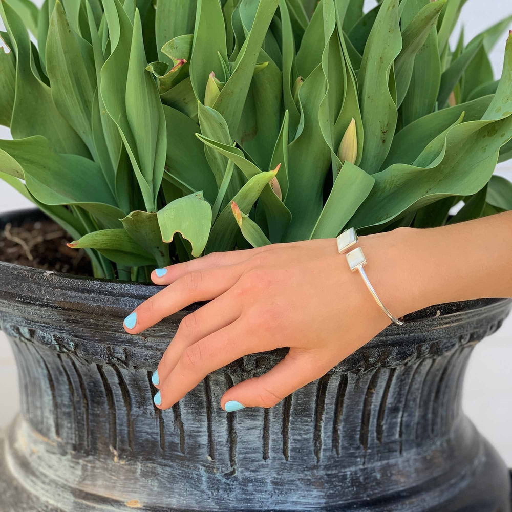 Cuff Bracelet, Mother of Pearl Square