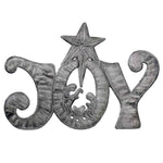 JOY Metal Art with Nativity Scene (11" x 8") - Croix des Bouquets (H)