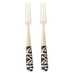 Long Batik Bone Appetizer Forks, Set of 2