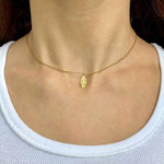 14k Gold Plated Leaf Pendant with Chain