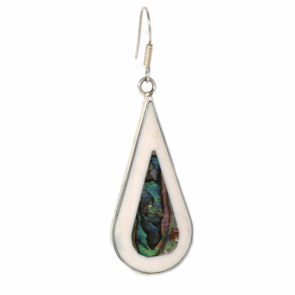 Teardrop Abalone and Mother of Pearl Drop Earrings