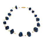 Floating Stone & Maasai Bead Necklace, Navy