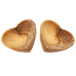 Petite Olive Wood Heart Trinket Bowls - Set of 2