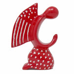 Praying Angel Soapstone Sculpture - Red Finish