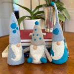 Winter Blues Felt Gnomes Trio, Set of 3