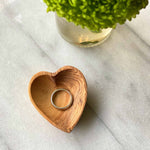 Petite Olive Wood Heart Trinket Bowls - Set of 2