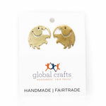 Elephant Brass Stud Earrings