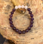 Amethyst & Rose Quartz Stretch Bracelet! Natural Crystals!