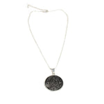 Alpaca Silver Aztec Calendar Pendant with Chain