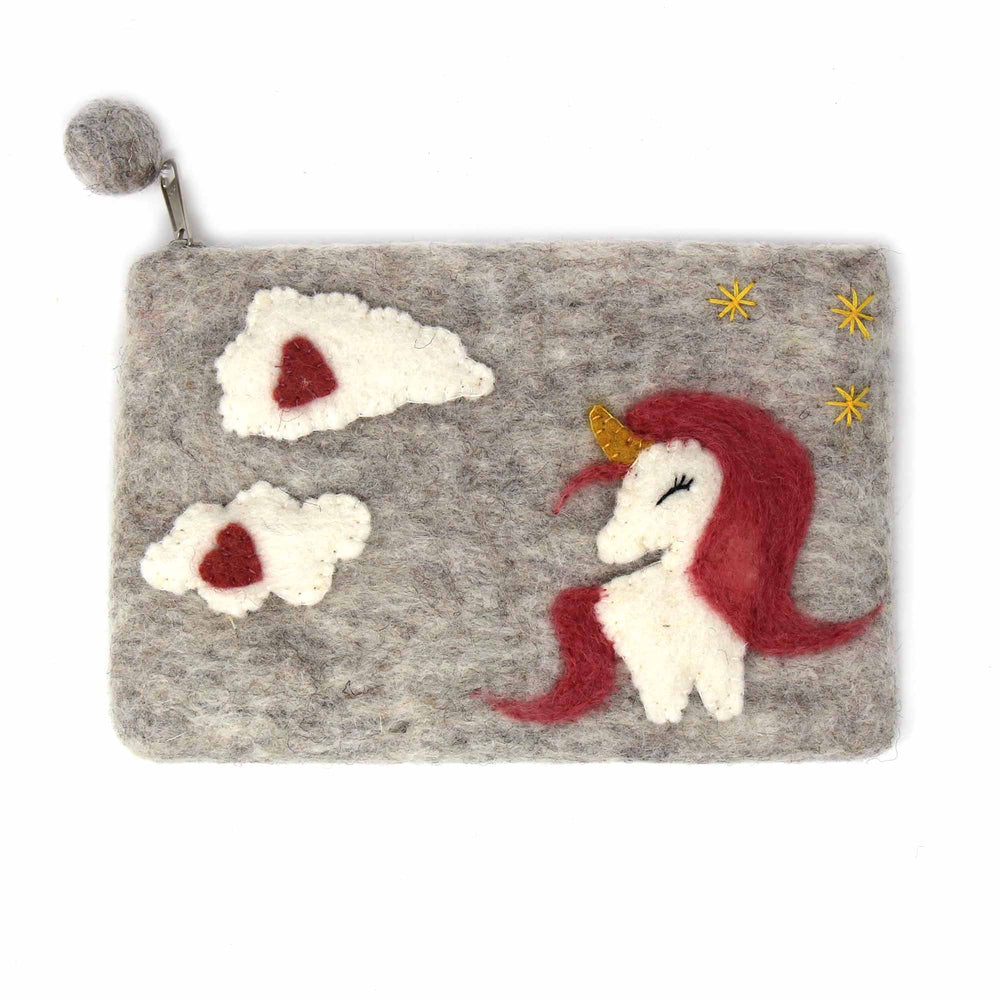 Hand Crafted Felt Unicorn Pouch