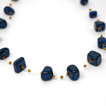 Floating Stone & Maasai Bead Necklace, Navy