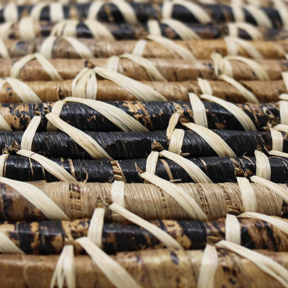 Woven Sisal Basket, Wheat Stalk Spirals In Natural